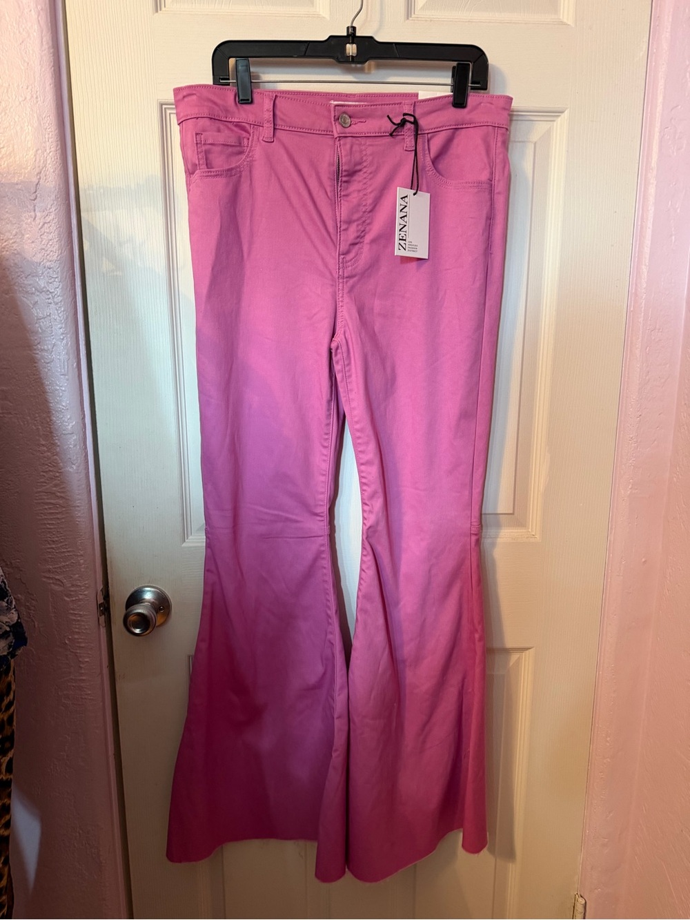 Zenana Outfitters Pink Flare Jeans